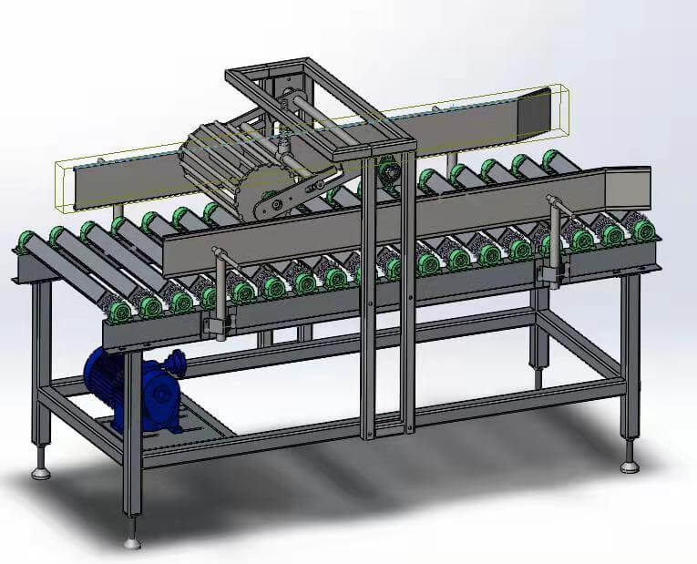 Flatting conveyor for 20-50kg bags