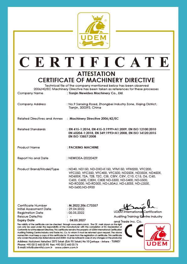 CE and ISO 9001 Patent Certification for global machinery safety standards