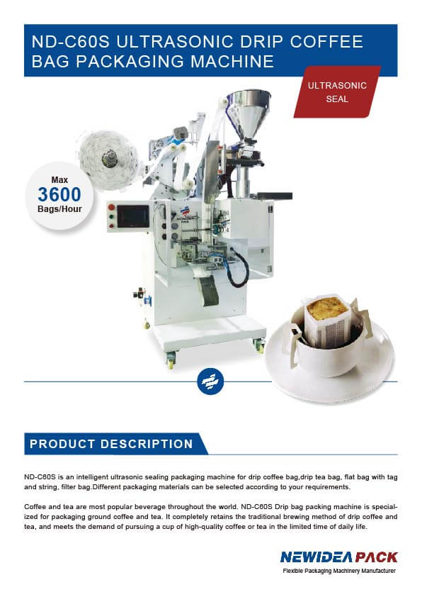 Ultrasonic Brazil Conillon Drip Coffee Packet Processing Machine